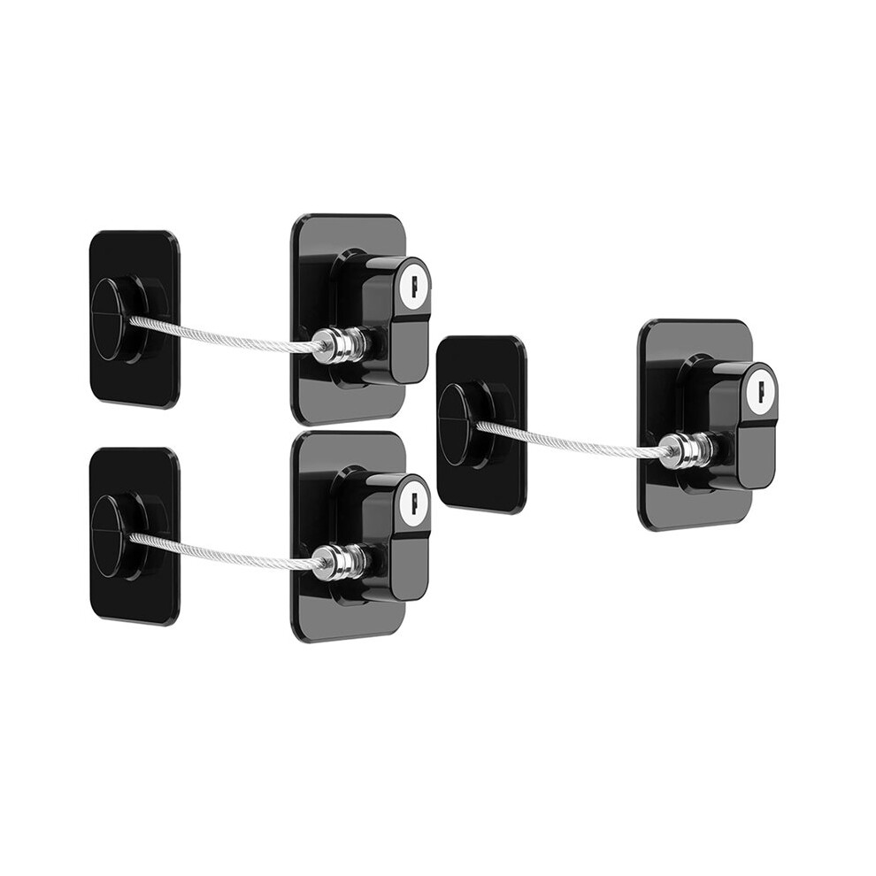 Fridge Lock, Refrigerator Lock for Freezer, and Drawers, Closets, Doors, with Adhesive Backing, Easy Install, 3PCS