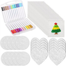 Kit de Pintura com Textura de Espuma Mágica de 52 Peças, Conjunto de Artes e Artesanato com Polpa de Madeira e Algodão, Incluindo Placas e Canetas.