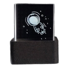 Crystal  Photo Display Olografico Desktop  Weather Station Orologio Digitale con Album di Animazioni GIF Nero