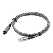 Adaptador de Áudio Óptico USB-C Macho para TOSLINK Macho, Conversor Digital USB-C para SPDIF para Conexão de Computador/Notebook