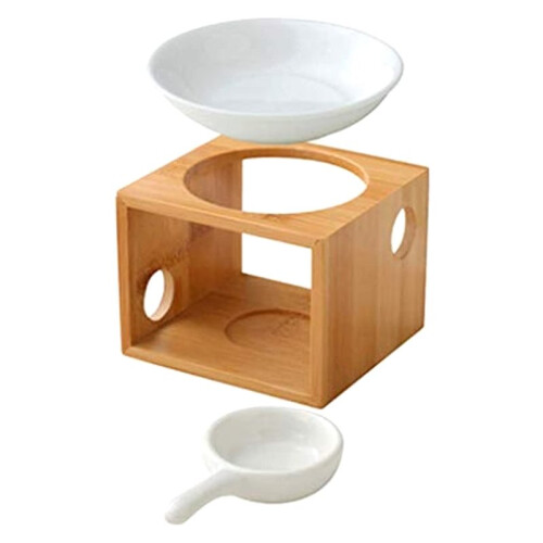 1pc Essential Bamboo Aromatic,Essential Oil Burner Diffuser,Tea Light Candle Holder Aromatherapy Oil Warmer