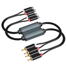AV100C for RCA Gold Plated Connector, Audio Isolator, Public Ground Noise Filter 3.5mm, Car Audio Home Stereo