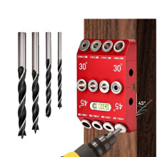 Guida per Trapano Multi-Angolo 30 45 90 Gradi con 4 Punte da Trapano, Guida per Trapano Portatile per Fori Dritti e Fori Angolari