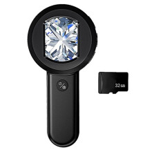 USB Charging 100X Reading Loupe with 8 LED Light Rechargeable Portable Magnifier 2 Lighting Modes for Reading