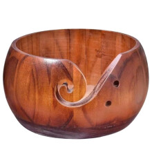 Runde Häkelgarnschale Aus Holz mit Löchern, Garnschalen zum Stricken und Weben, Tragbare Garnschale