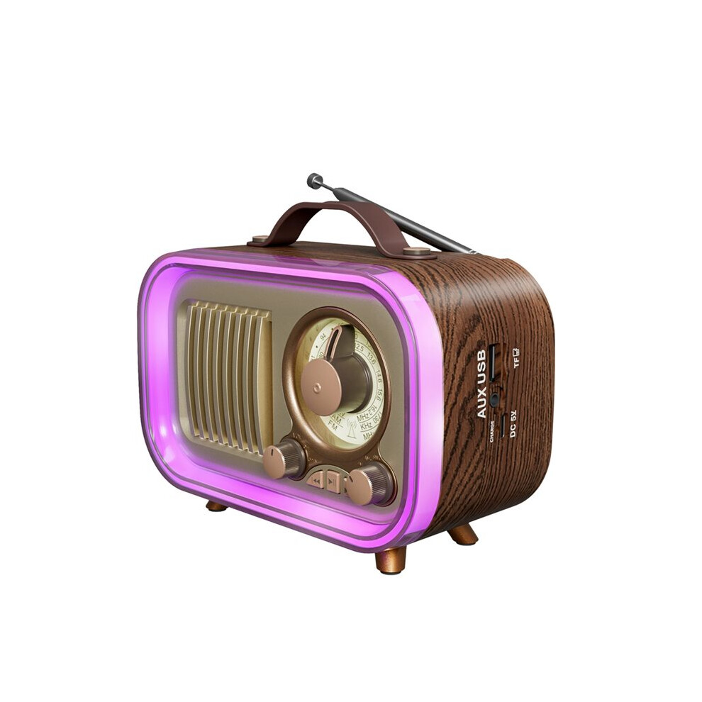 Portable Radio With Rgb Mood Music Box Am/Fm/Sw 3 Band Radio Speaker With Aux, Tf Card & Usb Playback Light 4712217660897