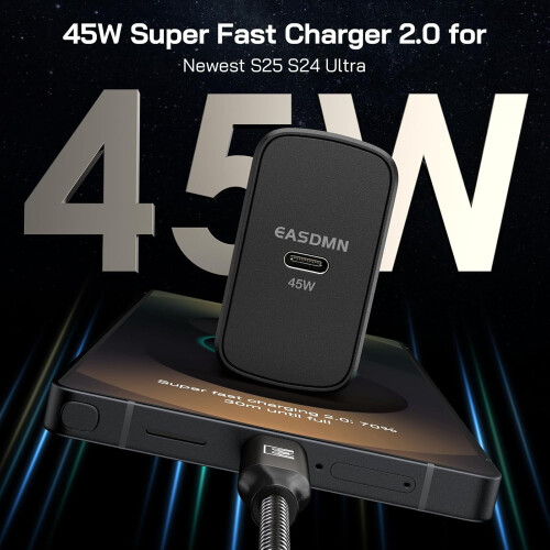 Φορτιστής τοίχου USB-C PD/PPS 45W με 2 καλώδια 6,6 ποδιών 1