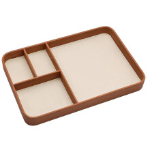 Men'S Vegan Leather Valet Tray Elegant Nightstand Organizer for Keys, Jewelry, Watches & More