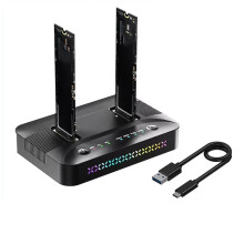 Stazione di Docking per Hard Disk M.2 NVMe/ A Doppio Alloggiamento, Duplicatore di Hard Disk M.2 SSD, Adattatore SSD USB3.2 GEN2