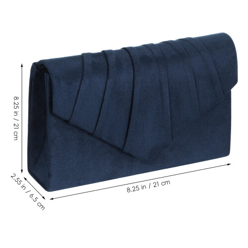 OUNONA navy evening clutch bag with snap closure 1