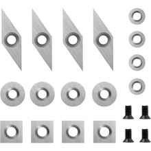 16Pcs Cemented Carbide Cutters Inserts Set, Woodworking Lathe Blade, Disposable Cutter, Handheld Wood Turning Tool Set