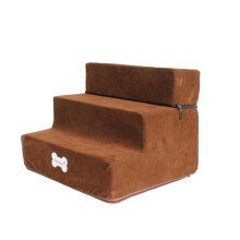 Soft Dog Stairs Ladder Non Slip 3 Steps Pet Removable Zipper Cover Small Cat C
