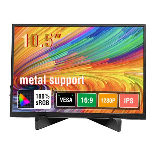 Monitor Portátil de 10,5 Polegadas, 1280p, HDR, 15:10, Baixa Emissão de Luz Azul, Compatível com para , para PS4, para , Celular, PC e 1