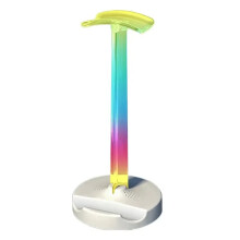 RGB Gaming Headset Stand Desktop Ambient Lighting Ergonomic Headphone Stand Earphone Hanger for PC Gamers White