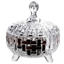 Desktop Decoration Glass European Style Candy Jar Colorful with Lid Snack Jar Dust-Proof Halloween Candy Storage Box A
