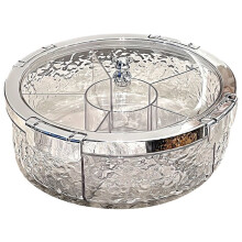 Snack Fruit Divided Plate Box Serving Tray Rack with Lid Candy Platter Compartment Storage Nut Dried Snacks Plastic Dish