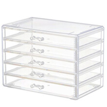 5-Laags Lade-Organizer, Transparante Lade voor op Het Bureau, Pennenhouder, Grote Bureauaccessoires Displayrek