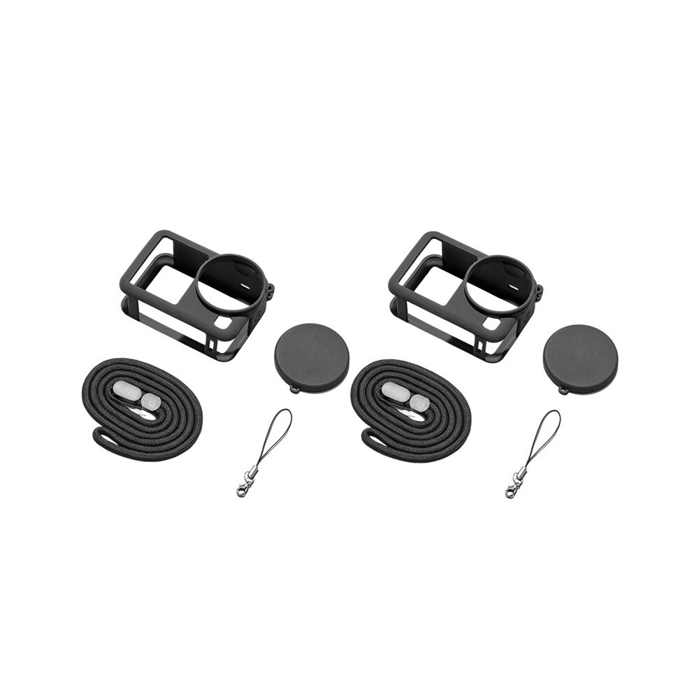 2X Silicone Case For Osmo Action 6 Case With Lens Protective Cap For Osmo Action6 Anti-Scratch Protective Shell Black 4714099947752
