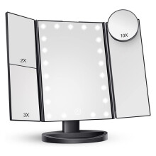 Makeup Mirror Vanity with Lights, 2X 3X 10X Magnification, Lighted Mirror, Touch Control, Portable LED