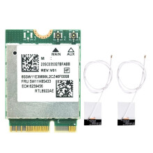 RTL8922AE WiFi7 Card 6338Mbps 2.4G/5G/6G Tri-Band M.2 NGFF Bluetooth5.4 Wireless WiFi Adapter Card for Win10/Win11