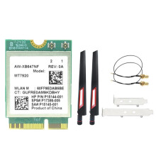 MT7920 1800Mbps WIFI6 Card Bluetooth5.2 2.4G/5.8G M.2 NGFF Wireless WiFi Adapter Card+10DB Antennas Kit for Win10/Win11