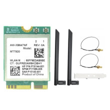 MT7920 WIFI6 Card 1800Mbps Bluetooth5.2 2.4G/5.8G M.2 NGFF Wireless WiFi Adapter Card for Win10/Win11+8DB Antenna Kit