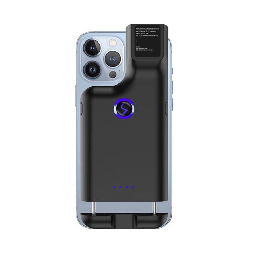 Leitor de Código de Barras 2D Portátil Sem Fio, com Clipe para Celular, Compatível com Smartphones Via 2.4G + . 1