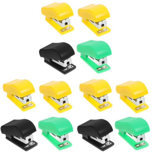 12Pcs Colorful Mini Desk Staplers Child Friendly Handheld Binding 1