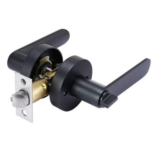 Silent Room Door Lock with Key, Round Interior Handle, Aluminium Alloy, Copper Core