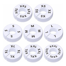 Closet Rack Dividers, Round White Plastic Hangers, Sizes XXS-XXXL (40 Pack)