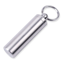 Sleutelhanger Pillenhouder, Draagbare Waterdichte Pillendoos met Één Compartiment, Klein Pillendoosje voor Buitenactiviteiten, Reizen en Kamperen