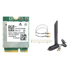 RTL8922AE WiFi7 Card 6338Mbps TriBand 2.4G/5G/6G Bluetooth5.4 M.2 NGFF Wireless WiFi Card for Win10/Win11+Folded Antenna