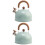 2Pcs Convenient Olive Green Stainless Steel Boiling Kettle for Kitchen 7