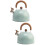 2Pcs Convenient Olive Green Stainless Steel Boiling Kettle for Kitchen 9