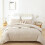 Taupe Comforter Queen Size 3Pcs, Vertical Tufted Boho Bedding Set, Lightweight Neutral (1 Comforter, 2 Pillowcases) 2