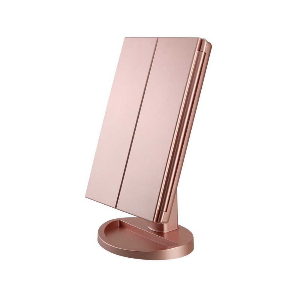 Tauoh Makeup Mirror Vanity With Lights, 2X 3X 10X Magnification, Touch Control, Trifold Mirror, Dual Power Supply C