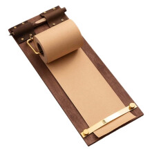 Porta-Menù con Penna per Ristoranti, Bar, Uffici, Elegante Lavagna Adesiva In Legno, Colore Caffè Chiaro