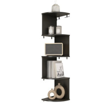 5-Tier Corner Shelf, Wall-Mounted, Set of 1, Floating Corner Bookshelf for Living Room, Bedroom, Bathroom, Home Office