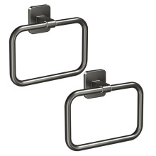 2 Square Towel Loops No-Drill Installation Aluminum Bathroom Hand Towel Bar Toilet Towel Rack Bathroom Towel Holder