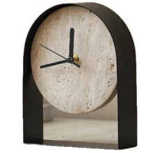 Clocks Statue Living Room Decor, Marble Shelf Decor Accents, Sculptures Decorations for Bookshelf Dining Room Black