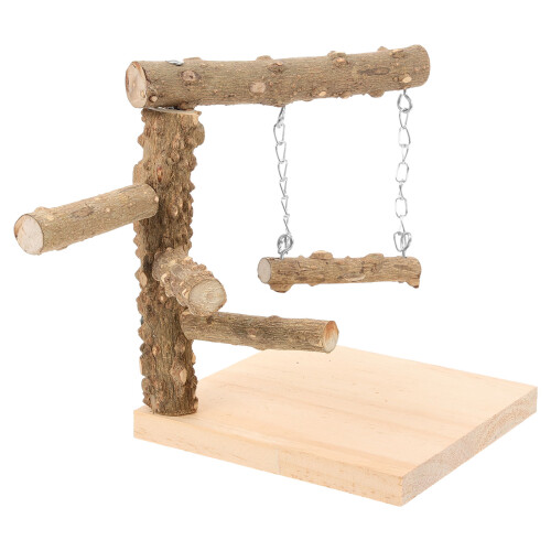 2Pièces Perchoirs Perroquet Bois Naturel Double Usage Pour Cage 1