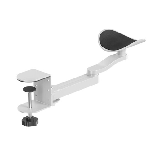 Aluminum Desk Arm Rest Support 3 Height Adjust Ergonomic Arm Rest Mouse Pad Armrest Bracket Console for Office White