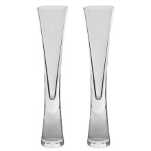 PDQ Crystal Champagne Flutes - Handleless Glitter Glasses for Weddings and Parties