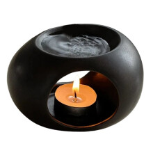 Simple Black Candle Heating Holder Ceramics Essential Oil Diffuser Furnace Household Aromatherapy Burner