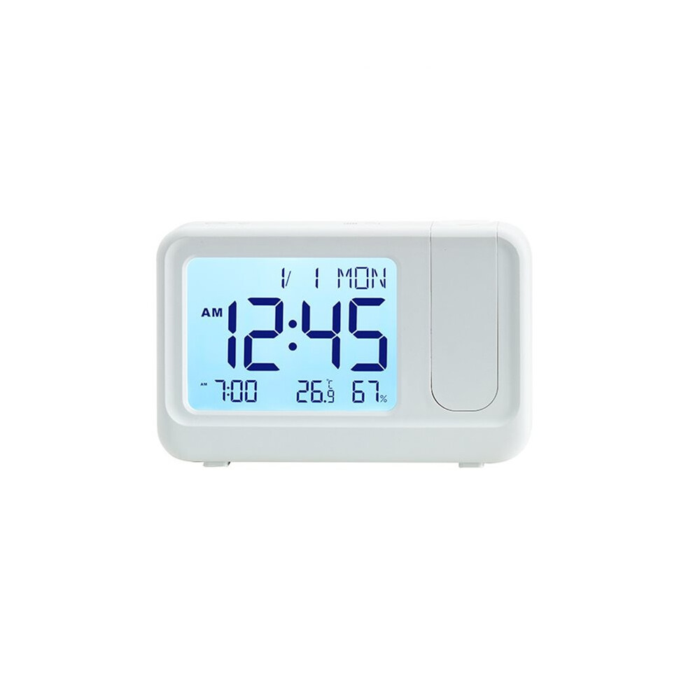 Tlily 180 Rotating Projection Lcd Alarm Clock Black And White Options Versatile Projection Features Alarm Settings White