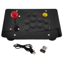 2.4G Fighting Wireless Joystick Game Controller GamePad for TV Set-Top Box Computer PS3 Gameing Rocker Console Black
