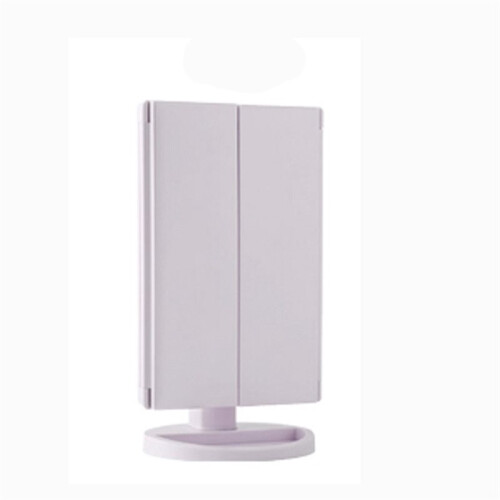 Miroir de Maquillage avec Éclairage, Grossissement 2x, 3x et 10x, Commande Tactile, Miroir Triptyque, Double Alimentation B