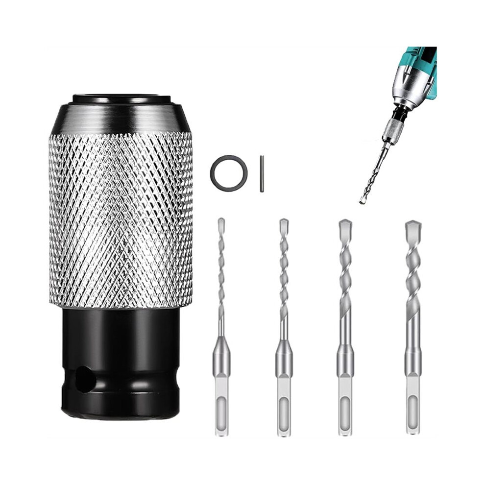 Rotary Hammer Adapter With Impact Drill Bits Set, Versatile Rotary Hammer Adapter Set, 4 Sizes, Perfect 4713755180298
