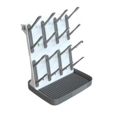 Baby Bottle Drying Rack,Vertical Space Saving Countertop Holder-Capacity for 16 Bottles,Baby Accessories Organizer Gray