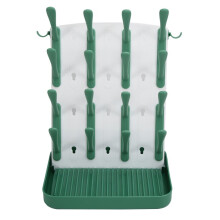 Baby Bottle Drying Rack,Vertical Space Saving Countertop Holder-Capacity for 16 Bottles,Baby Accessories Organizer Green